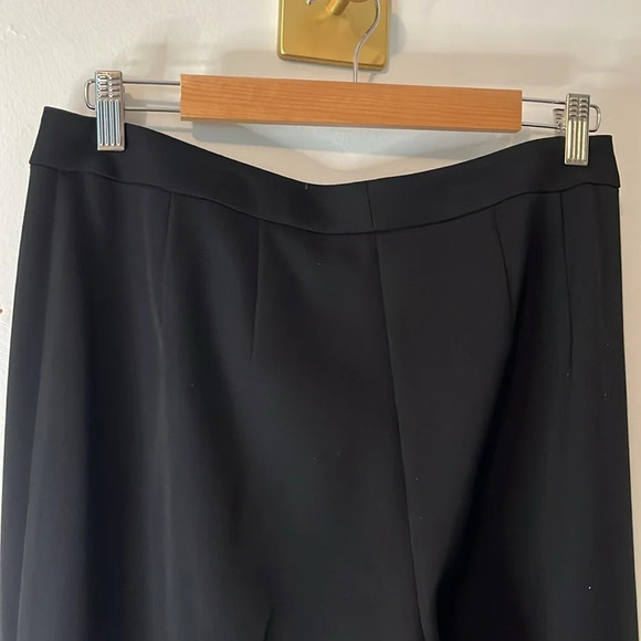 St John Caviar Wide Leg Black Dress High Rise Pants Women Sz 8 Cocktail Workwear - Picture 6 of 8